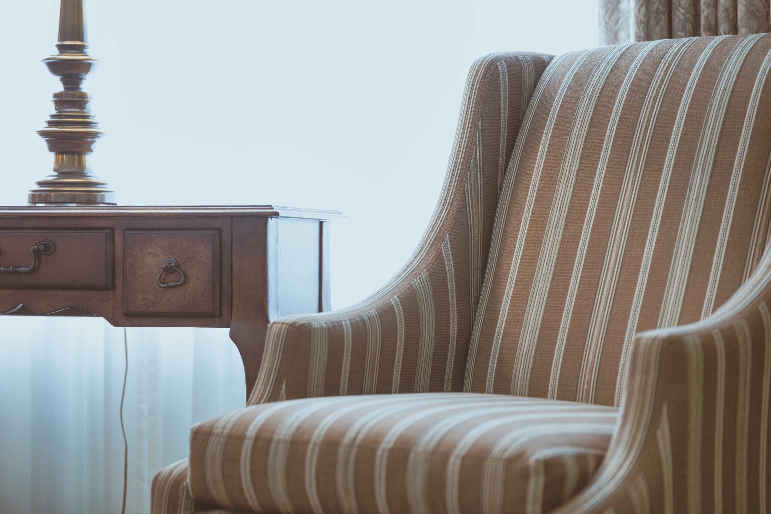 A quiet chair and side table at Shorac Funeral Home